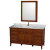 Hatton 60 In. Vanity in Light Chestnut with Marble Top in Carrara White with Square Sink and Med Cab