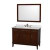 Hatton 48 In. Vanity in Dark Chestnut with Marble Top in Carrara White, Sink and 44 In. Mirror