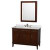 Hatton 48 In. Vanity in Dark Chestnut with Marble Top in Carrara White, Sink and Medicine Cabinet