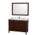 Hatton 48 In. Vanity in Dark Chestnut with Marble Top in Carrara White with Square Sink and Mirror