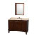 Hatton 48 In. Vanity in Dark Chestnut with Marble Vanity Top in Ivory, Sink and 24 In. Mirror