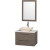 Amare 30 In. Vanity in Grey Oak with Man-Made Stone Vanity Top in White and Ivory Marble Sink