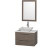Amare 30 In. Vanity in Grey Oak with Man-Made Stone Vanity Top in White and Carrara Marble Sink