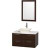 Amare 36 In. Vanity in Espresso with Man-Made Stone Vanity Top in White and Bone Porcelain Sink