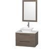 Amare 30 In. Vanity in Grey Oak with Man-Made Stone Vanity Top in White and White Porcelain Sink