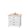 Berkeley 36 In. Vanity in White with Marble Vanity Top in Ivory and Oval Sink