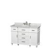 Berkeley 48 In. Vanity in White with Marble Vanity Top in Carrara White and Oval Sink
