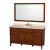Hatton 60 In. Vanity in Light Chestnut with Marble Vanity Top in Ivory, Sink and 56 In. Mirror