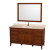 Hatton 60 In. Vanity in Light Chestnut with Marble Top in Ivory, Square Sink and 44 In. Mirror
