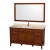 Hatton 60 In. Vanity in Light Chestnut with Marble Top in Ivory, Square Sink and 56 In. Mirror