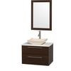 Amare 30 In. Vanity in Espresso with Man-Made Stone Vanity Top in White and Ivory Marble Sink