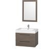 Amare 30 In. Vanity in Grey Oak with Acrylic-Resin Vanity Top in White and Integrated Sink