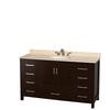 Sheffield 60 In. Vanity in Espresso with Marble Vanity Top in Ivory