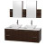 Amare 60 In. Double Vanity in Espresso with Man-Made Stone Top in White and Carrara Marble Sinks