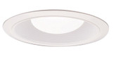 White Baffle with Satin White Trim Ring-6 inch
