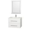 Centra 30 In. Vanity in White with Man-Made Stone Top in White and White Square Sink