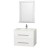 Centra 30 In. Vanity in White with Man-Made Stone Top in White and White Square Sink