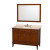 Hatton 48 In. Vanity in Light Chestnut with Marble Vanity Top in Ivory, Sink and 44 In. Mirror