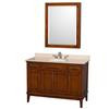 Hatton 48 In. Vanity in Light Chestnut with Marble Vanity Top in Ivory, Sink and Medicine Cabinet