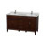 Hatton 60 In. Double Vanity in Dark Chestnut with Marble Top in Carrara White and Square Sinks