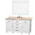 Berkeley 60 In. Vanity in White with Marble Vanity Top in Ivory, Oval Sinks and 44 In. Mirror