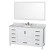 Sheffield 60 In. Vanity in White with Marble Vanity Top in Carrara White and 58 In. Mirror