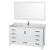 Sheffield 60 In. Vanity in White with Marble Vanity Top in Carrara White and 58 In. Mirror