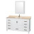 Sheffield 60 In. Vanity in White with Marble Vanity Top in Ivory and Medicine Cabinet