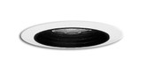 Black Step Baffle with Satin White Trim Ring-5 Inch Aperture