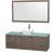 Amare 60 In. Vanity in Grey Oak with Glass Vanity Top in Aqua and White Porcelain Sink