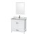 Sheffield 36 In. Vanity in White with Marble Vanity Top in Carrara White and 24 In. Mirror