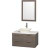 Amare 36 In. Vanity in Grey Oak with Man-Made Stone Vanity Top in White and Bone Porcelain Sink