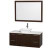 Amare 48 In. Vanity in Espresso with Man-Made Stone Vanity Top in White and White Porcelain Sink
