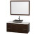 Amare 48 In. Vanity in Espresso with Man-Made Stone Vanity Top in White and Black Granite Sink
