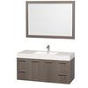 Amare 48 In. Vanity in Grey Oak with Acrylic-Resin Vanity Top in White and Integrated Sink