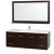 Centra 60 In. Vanity in Espresso with Man-Made Stone Top in White and Square white Sink