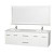 Centra 72 In. Double Vanity in White with Man-Made Stone Top in White and Square white Sinks