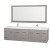 Centra 80 In. Double Vanity in Grey Oak with Man-Made Stone Top in White and Square white Sinks
