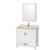 Sheffield 36 In. Vanity in White with Marble Vanity Top in Ivory and Medicine Cabinet