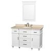 48 In. Vanity in White with Marble Vanity Top in Ivory and Undermount Oval Sink