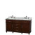 Berkeley 60 In. Double Vanity Dark Chestnut with Marble Vanity Top in Carrara White and Oval Sinks