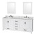 Sheffield 80 In. Double Vanity in White with Marble Vanity Top in Carrara White and 24 In. Mirrors
