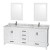 Sheffield 80 In. Double Vanity in White with Marble Vanity Top in Carrara White and 24 In. Mirrors