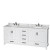 Sheffield 80 In. Double Vanity in White with Marble Vanity Top in Carrara White