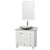 Acclaim 36 In. Single Vanity in White with Top in Carrara White with White Carrara Sink and Mirror
