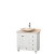 Acclaim 36 In. Single Vanity in White with Top in Ivory with Ivory Sink and No Mirror