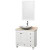 Acclaim 36 In. Single Vanity in White with Top in Ivory with White Carrara Sink and Mirror