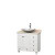 Acclaim 36 In. Single Vanity in White with Top in Ivory with White Carrara Sink and No Mirror