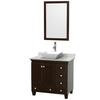 Acclaim 36 In. Single Vanity in Espresso with Top in Carrara White with White Sink and Mirror