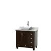Acclaim 36 In. Single Vanity in Espresso with Top in Carrara White with White Sink and No Mirror